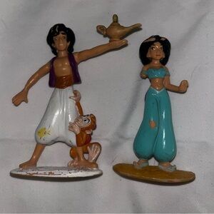 Disney Mattel 1992 Vintage Disney Aladdin Mini Figure Aladdin & Jasmine